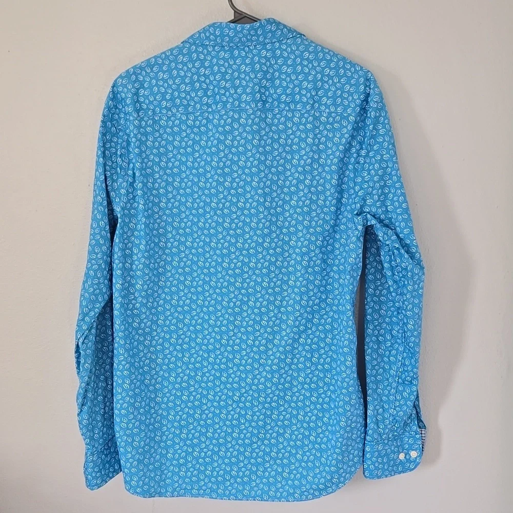 Egara | Blue Print Long Sleeve Button Down Size Large - Picture 3 of 6